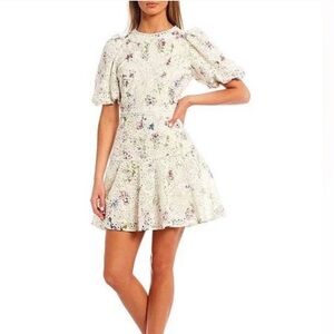 Gianni Bini White Eyelet Floral Dress